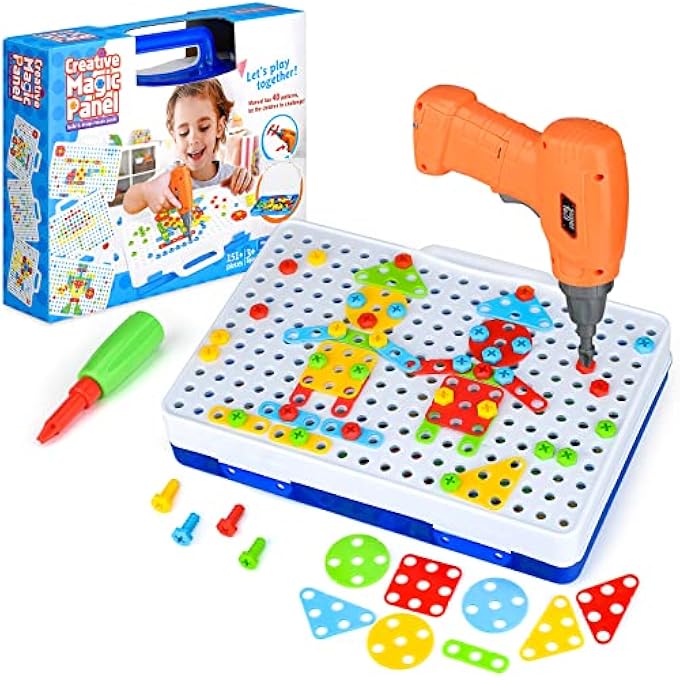 3D TAKE APART TOY FOR CHILDREN PUZZLE CONSTRUCTIONS TOY FOR 3 4 5 YEARS OLD BOYS CREATIVE PUZZLES ASSEMBLY DIY TOY BUILDING KIT DRILL PUZZLE WITH STORAGE BOX - Image 1